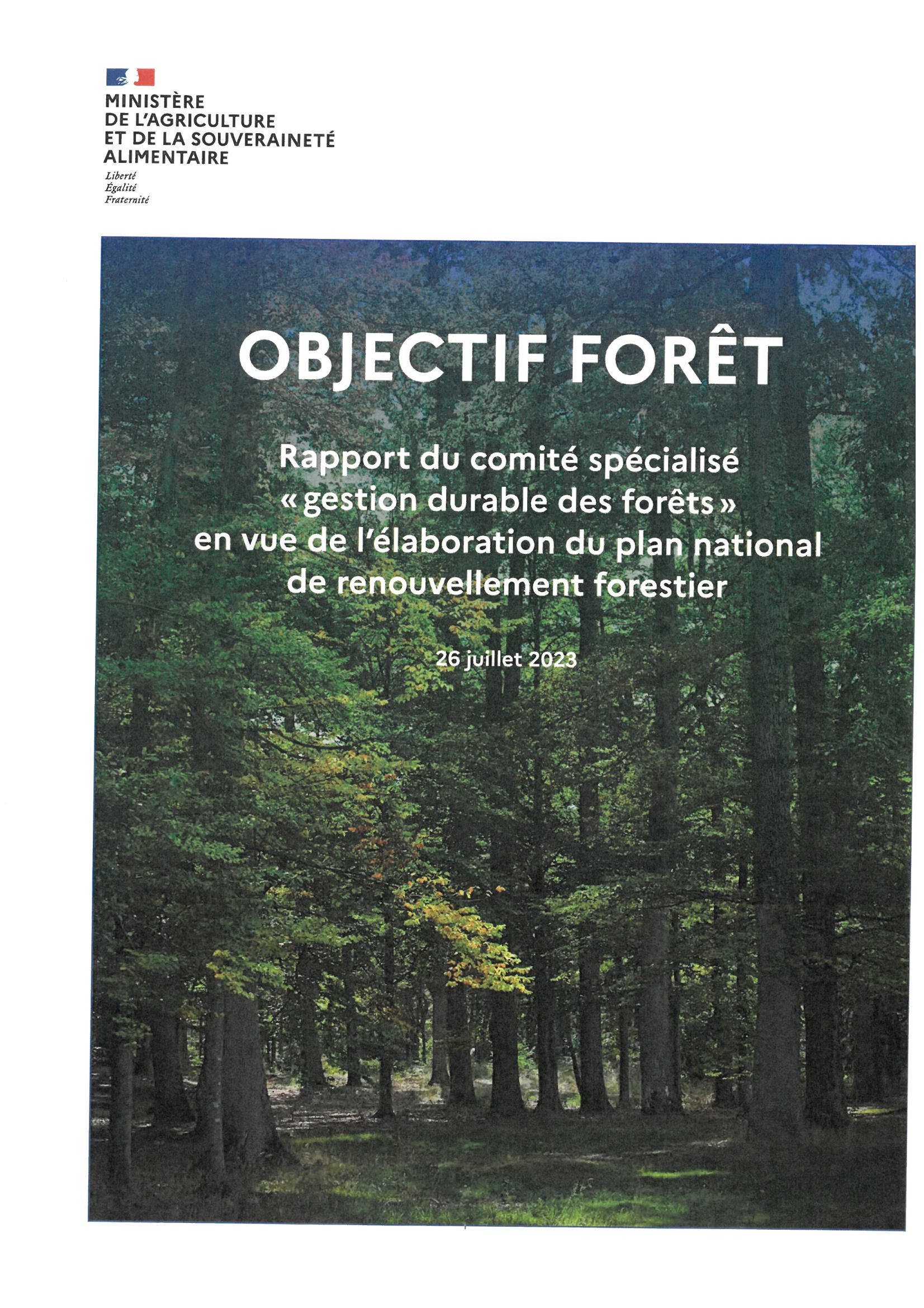 Le rapport « Objectif Forêt » 